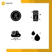 4 Universal Solid Glyph Signs Symbols of business setting finance cpu arrow Editable Vector Design Elements