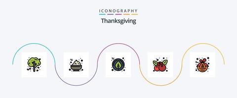 Thanksgiving Line Filled Flat 5 Icon Pack Including thanksgiving. thank. maple. note. thanksgiving vector