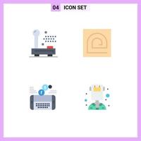 Modern Set of 4 Flat Icons Pictograph of devices reader equipment finger game Editable Vector Design Elements