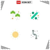 Modern Set of 4 Flat Icons Pictograph of clover weather patrick big sale sunrise Editable Vector Design Elements