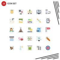 Universal Icon Symbols Group of 25 Modern Flat Colors of profile monitor setting lcd energy Editable Vector Design Elements