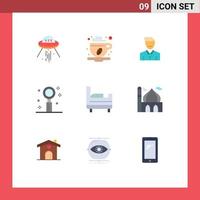 Universal Icon Symbols Group of 9 Modern Flat Colors of giving user leaf person happy Editable Vector Design Elements