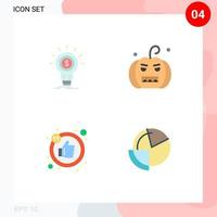 paquete de iconos de vectores de stock de 4 signos y símbolos de línea para finanzas como dinero elementos de diseño de vectores editables de pulgar de halloween