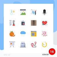 Modern Set of 16 Flat Colors and symbols such as room clean business toilet mic Editable Pack of Creative Vector Design Elements