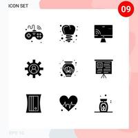 9 iconos creativos signos y símbolos modernos del servicio de pantalla de soporte de loto soporte al cliente elementos de diseño vectorial editables vector