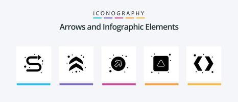 Arrow Glyph 5 Icon Pack Including left. arrows. arrows. up. arrow. Creative Icons Design vector