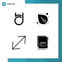 Stock Vector Icon Pack of 4 Line Signs and Symbols for bit deal scale crypto currency plant link Editable Vector Design Elements