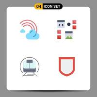 4 Universal Flat Icon Signs Symbols of cloud programming line develop transport Editable Vector Design Elements