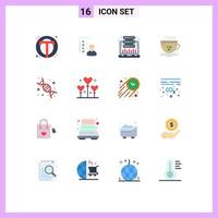 Set of 16 Modern UI Icons Symbols Signs for web hosting employee graph skills Editable Pack of Creative Vector Design Elements