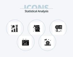 Statistical Analysis Glyph Icon Pack 5 Icon Design. research. diagram. research. chart. descriptive statistics vector