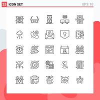 25 Creative Icons Modern Signs and Symbols of app sync access database time Editable Vector Design Elements