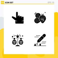 4 Creative Icons Modern Signs and Symbols of pinch funding food budget chemical test Editable Vector Design Elements