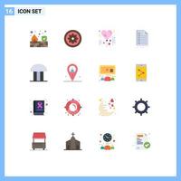 Mobile Interface Flat Color Set of 16 Pictograms of statement file slice excel celebration Editable Pack of Creative Vector Design Elements