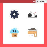 4 Universal Flat Icons Set for Web and Mobile Applications cogwheels measurement infant gift level Editable Vector Design Elements