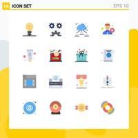 Pictogram Set of 16 Simple Flat Colors of care reject web recruitment employee Editable Pack of Creative Vector Design Elements