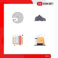 Universal Icon Symbols Group of 4 Modern Flat Icons of forecasting book scince nature e learning Editable Vector Design Elements