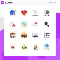 16 Universal Flat Colors Set for Web and Mobile Applications atom test fever science money Editable Pack of Creative Vector Design Elements