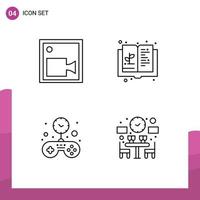 4 Creative Icons Modern Signs and Symbols of cam free video expand solid Editable Vector Design Elements