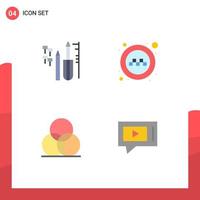 Modern Set of 4 Flat Icons Pictograph of reapair rgb equipment signs design Editable Vector Design Elements