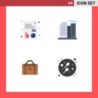 Mobile Interface Flat Icon Set of 4 Pictograms of medical gym building office adult Editable Vector Design Elements