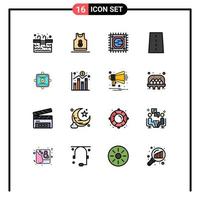 Set of 16 Modern UI Icons Symbols Signs for ok path garments lines driveway Editable Creative Vector Design Elements