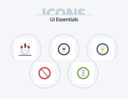 ui essentials flat icon pack 5 diseño de iconos. como. favorito. más. quebrar. interfaz vector