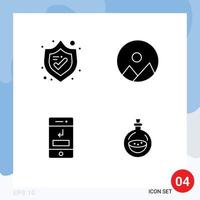 Pictogram Set of 4 Simple Solid Glyphs of protection phone image arrows perfume Editable Vector Design Elements