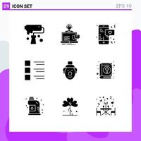 9 Creative Icons Modern Signs and Symbols of menu details service checklist chat Editable Vector Design Elements