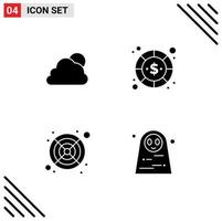 Group of Modern Solid Glyphs Set for sky computer cloudy dollar fan Editable Vector Design Elements