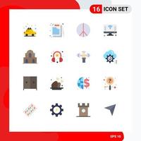 Set of 16 Modern UI Icons Symbols Signs for christmas wifi freedom things internet Editable Pack of Creative Vector Design Elements