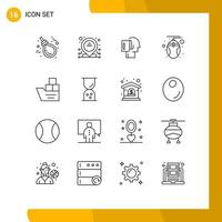 16 Thematic Vector Outlines and Editable Symbols of box mouse begin hardware start Editable Vector Design Elements