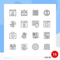 16 Outline concept for Websites Mobile and Apps chromosome rook christmas tower castle Editable Vector Design Elements