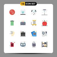 16 Thematic Vector Flat Colors and Editable Symbols of been science mechanical laboratory chemistry Editable Pack of Creative Vector Design Elements