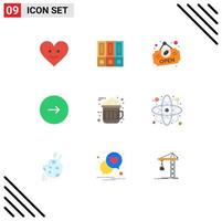 Set of 9 Modern UI Icons Symbols Signs for chocolate music folders multimedia control Editable Vector Design Elements