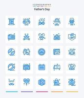 Creative Fathers Day 25 Blue icon pack  Such As fathers. brim. fathers day. avatar. father vector