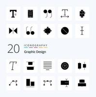 20 Design Solid Glyph icon Pack like align path add anchor distribute vector