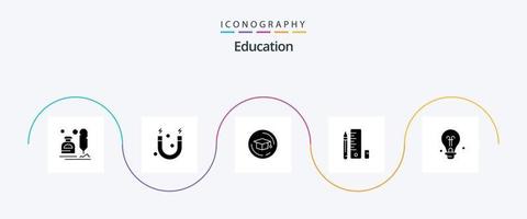 paquete de iconos de educación glifo 5 que incluye educación. escala. ciencia. lápiz. educación vector