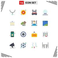 User Interface Pack of 16 Basic Flat Colors of building magic ball sale decoration bed Editable Pack of Creative Vector Design Elements