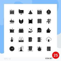 conjunto de 25 iconos de interfaz de usuario modernos signos de símbolos para elementos de diseño vectorial editables de blueprint de ingeniería de servidor de boceto rápido vector