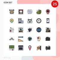 25 Creative Icons Modern Signs and Symbols of money coin movie pitch convergence Editable Vector Design Elements