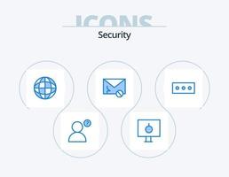 Security Blue Icon Pack 5 Icon Design. . password. internet. spam. message vector