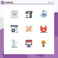 Pictogram Set of 9 Simple Flat Colors of care api concept cooking api medical Editable Vector Design Elements