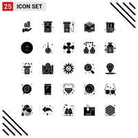 Stock Vector Icon Pack of 25 Line Signs and Symbols for space monitor toilet atom gas Editable Vector Design Elements