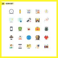 Pack of 25 creative Flat Colors of report design sketch blueprint cart Editable Vector Design Elements