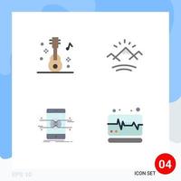 Stock Vector Icon Pack of 4 Line Signs and Symbols for audio interface party sun phone Editable Vector Design Elements