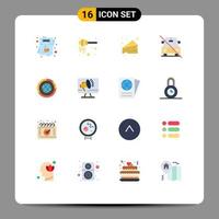 16 Universal Flat Colors Set for Web and Mobile Applications management off nectar no car Editable Pack of Creative Vector Design Elements