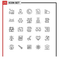 25 Universal Lines Set for Web and Mobile Applications cleaning health person form disease Editable Vector Design Elements