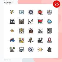 conjunto de 25 iconos modernos de ui símbolos signos para el día del padre papá os accesorios línea de tiempo elementos de diseño vectorial editables vector