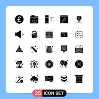 25 iconos creativos signos y símbolos modernos de resumen de vidrio humano encontrar educación elementos de diseño vectorial editables vector