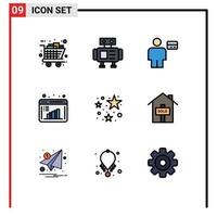 9 Creative Icons Modern Signs and Symbols of birthday data computation avatar business research debit Editable Vector Design Elements